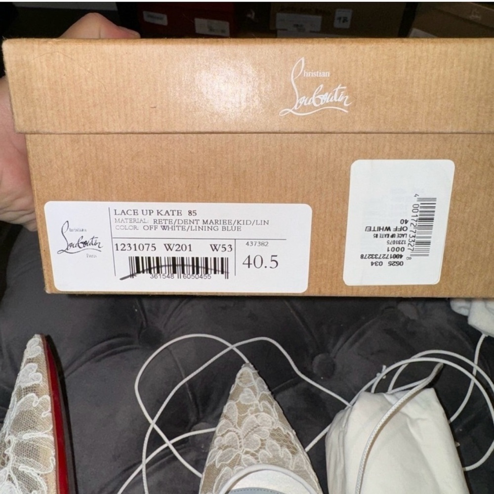Christian Louboutin White Lace Heels - Picture 10 of 10